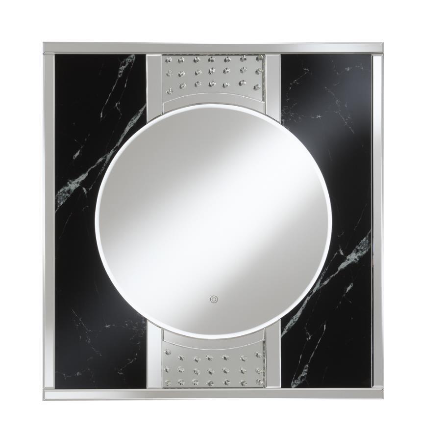 Carter - Square Led Wall Mirror - Silver and Black