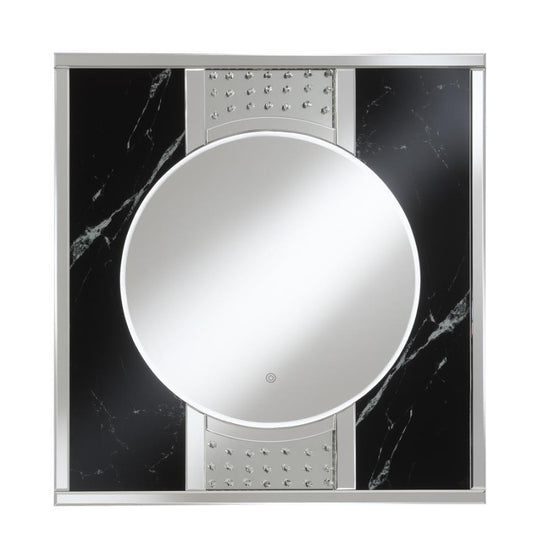 Carter - Square Led Wall Mirror - Silver and Black