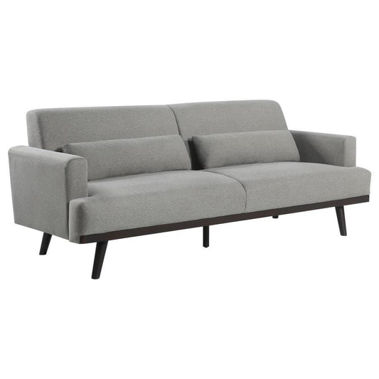 Blake - Upholstered Sofa With Track Arms - Sharkskin and Dark Brown