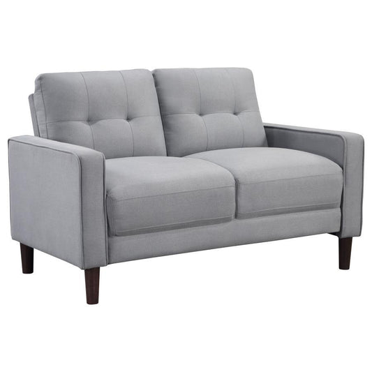 Bowen - Upholstered Track Arms Tufted Loveseat - Grey