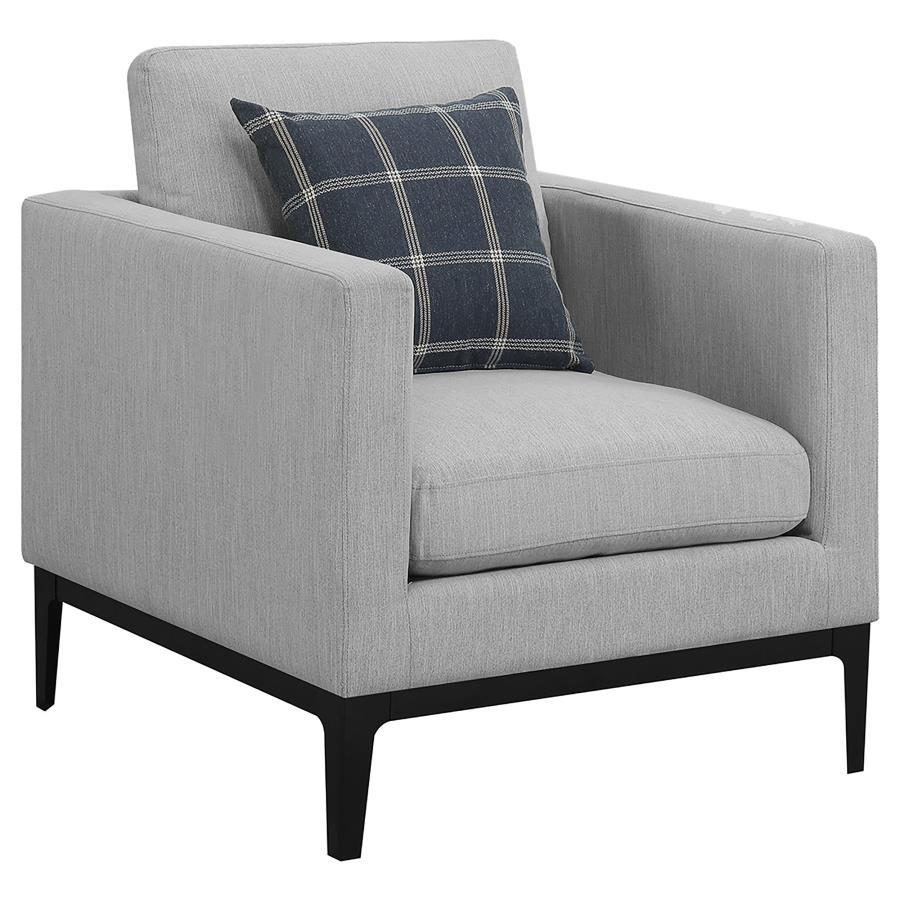 Apperson - Cushioned Back Arm Chair - Light Grey