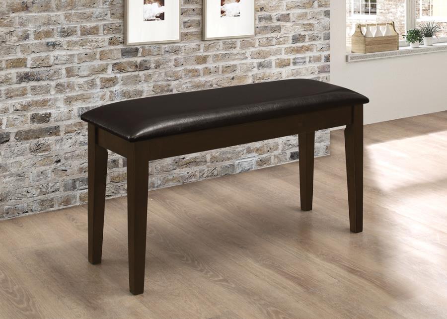 Guillen - 5-Piece Dining Set With Bench - Cappuccino and Dark Brown