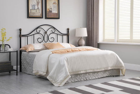 Bailey - Queen / Full Metal Headboard - Black and Bronze