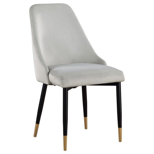 Gabrielle - Upholstered Solid Back Dining Side Chair (Set of 2) - Grey and Black