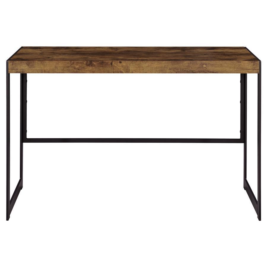 Estrella - Estrella 2-Piece Rectangular Writing Desk Set - Antique Nutmeg And Gunmetal