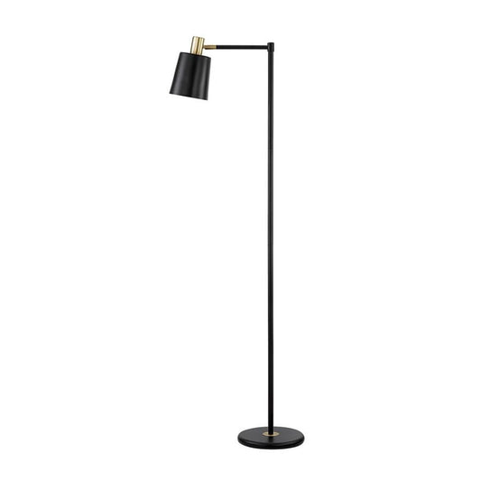 Rhapsody - 1-Light Floor Lamp With Horn - Shade Black