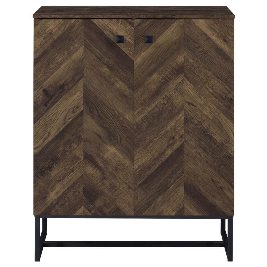 Carolyn - 2-Door Accent Cabinet - Rustic Oak and Gunmetal