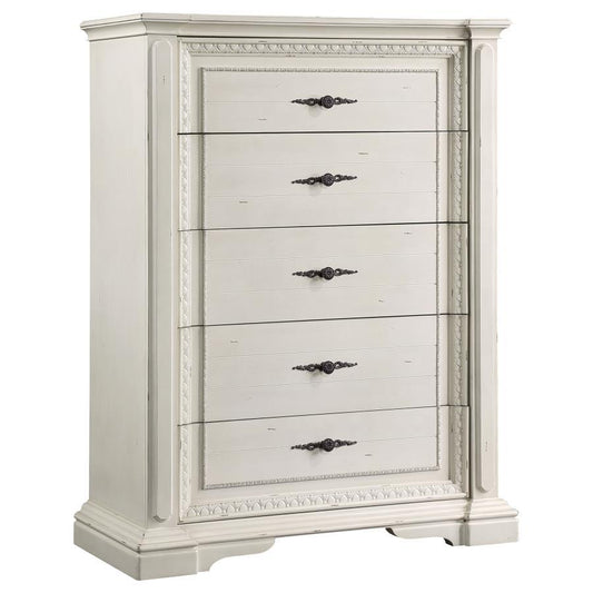 Evelyn - 5-Drawer Chest - Antique White