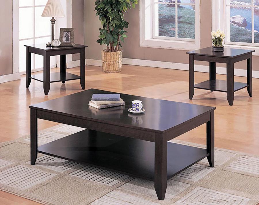 Brooks - 3-Piece Occasional Table Set With Lower Shelf - Cappuccino