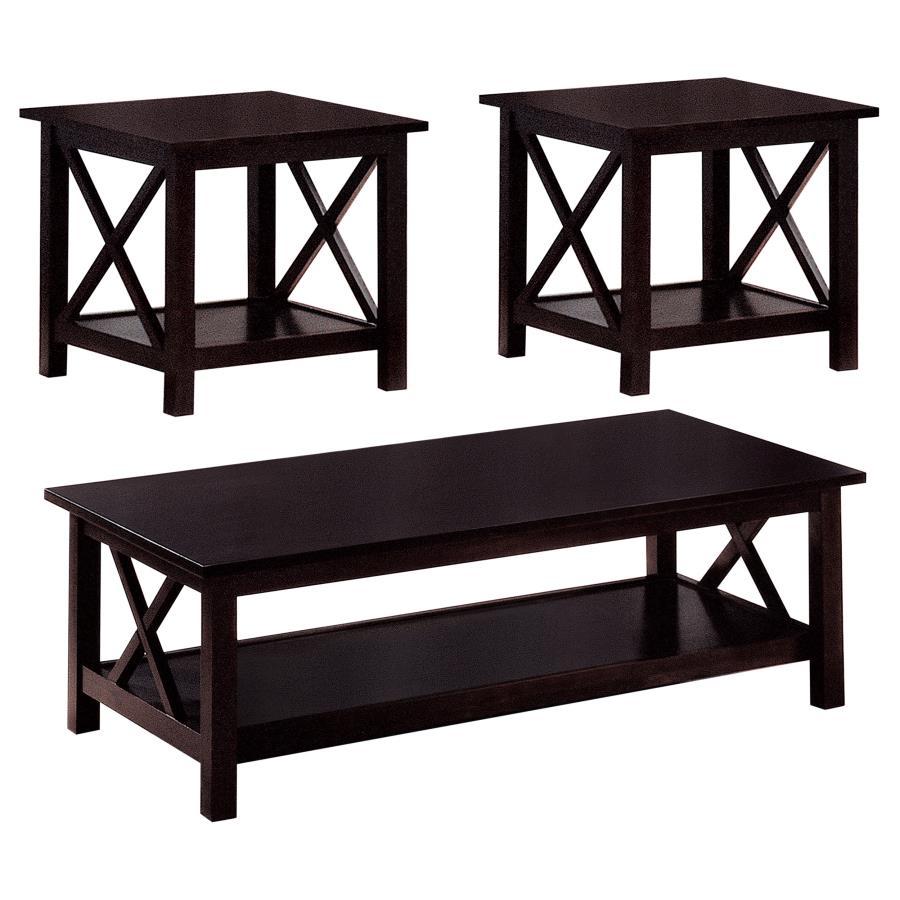 Rachelle - 3-Piece Occasional Table Set - Deep Merlot
