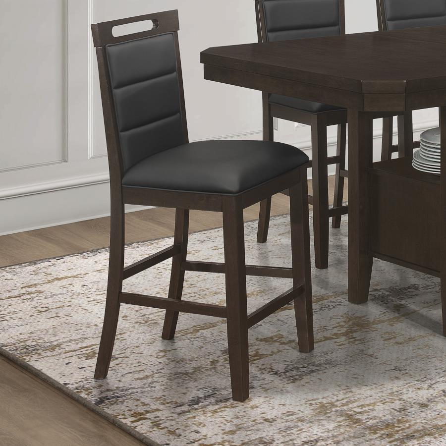 Prentiss - Upholstered Counter Height Chair (Set of 2) - Black and Cappuccino