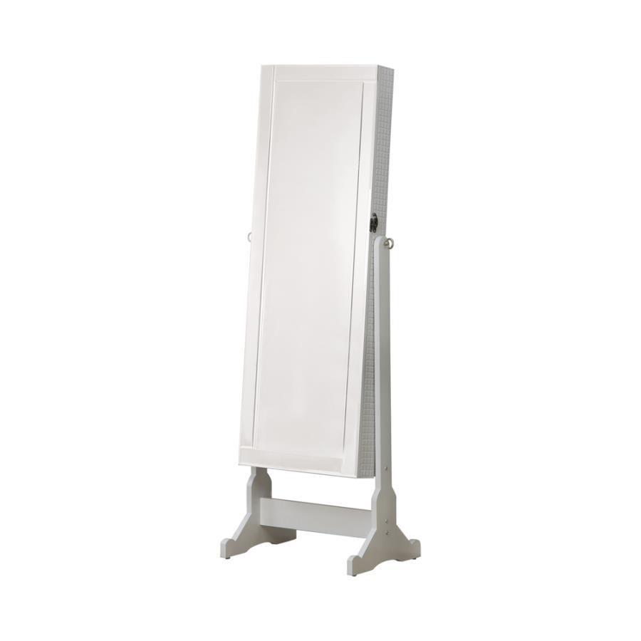 Zayas - Storage Jewelry Cheval Mirror - White