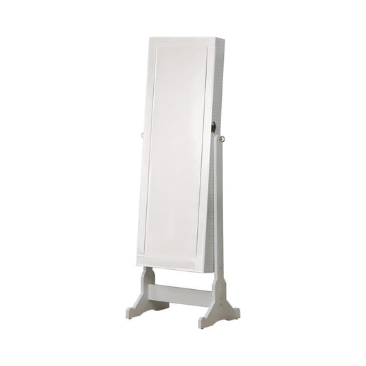 Zayas - Storage Jewelry Cheval Mirror - White