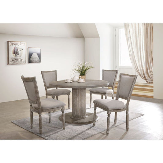 Gabrian - Round Dining Table Only- Reclaimed Gray