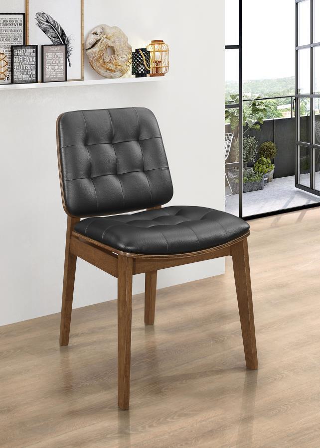Redbridge - Tufted Back Side Chairs (Set of 2) - Natural Walnut and Black