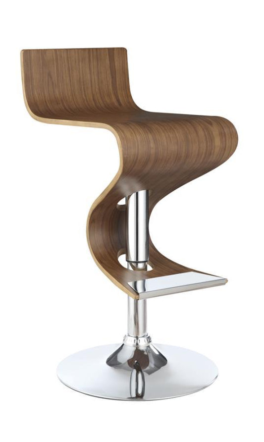 Covina - Adjustable Bar Stool - Walnut and Chrome
